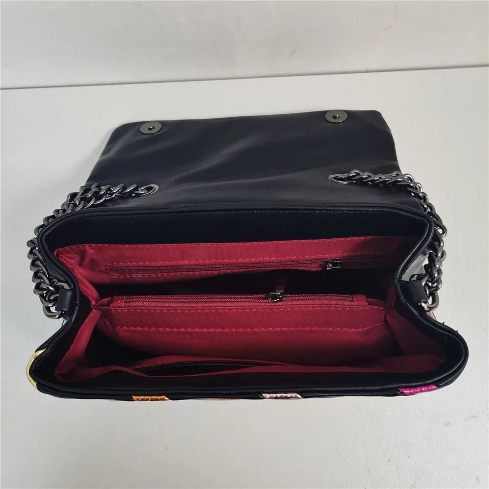 Rainbow Line Stitching Chain Bag Women's Messenger Bag