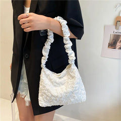 Niche Texture Ins Fire Fold Armpit Bucket Bag Women's Casual Versatile Handbags