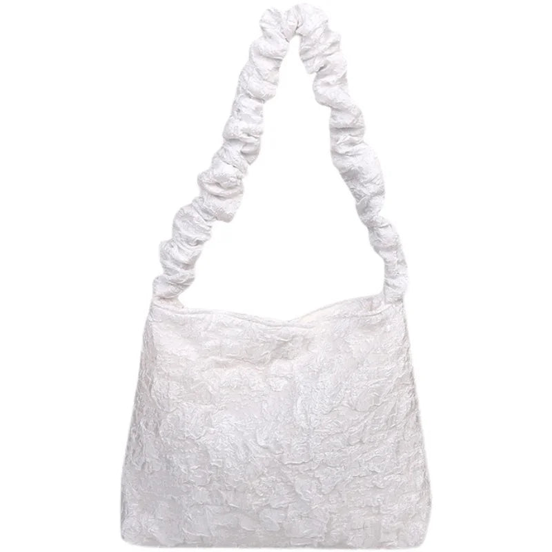 Niche Texture Ins Fire Fold Armpit Bucket Bag Women's Casual Versatile Handbags