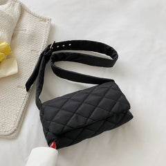 Nylon Crossbody Bags for Women - Solid Color Square Pouch Handbag