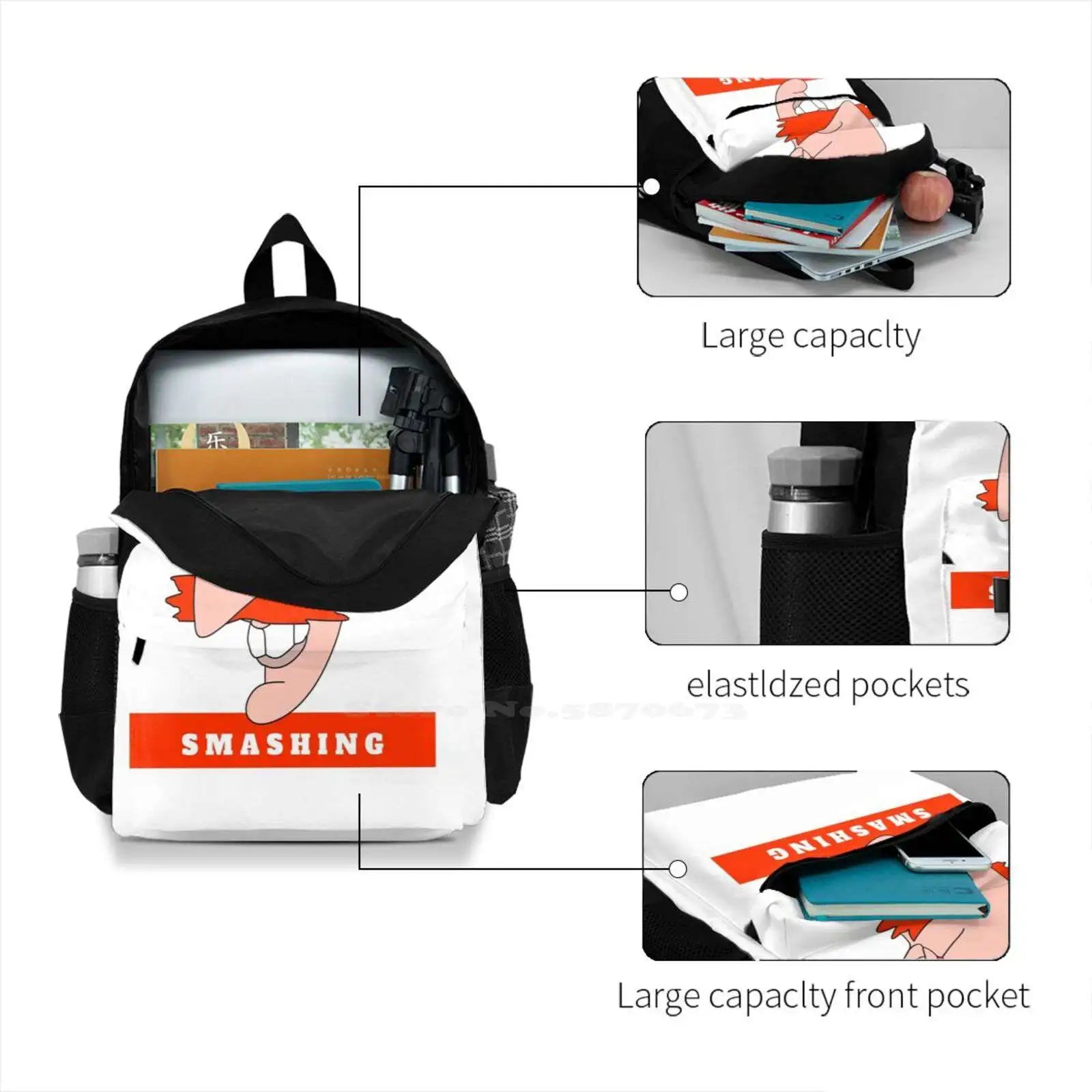 Nigel Thornberry Smashing Backpack Student School Laptop Travel Bag