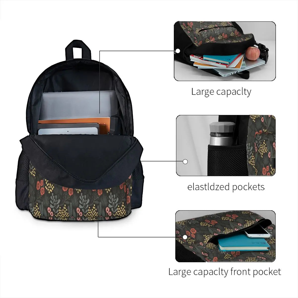Night Garden 2 Backpacks Men Women Schoolbag Travel Backpack