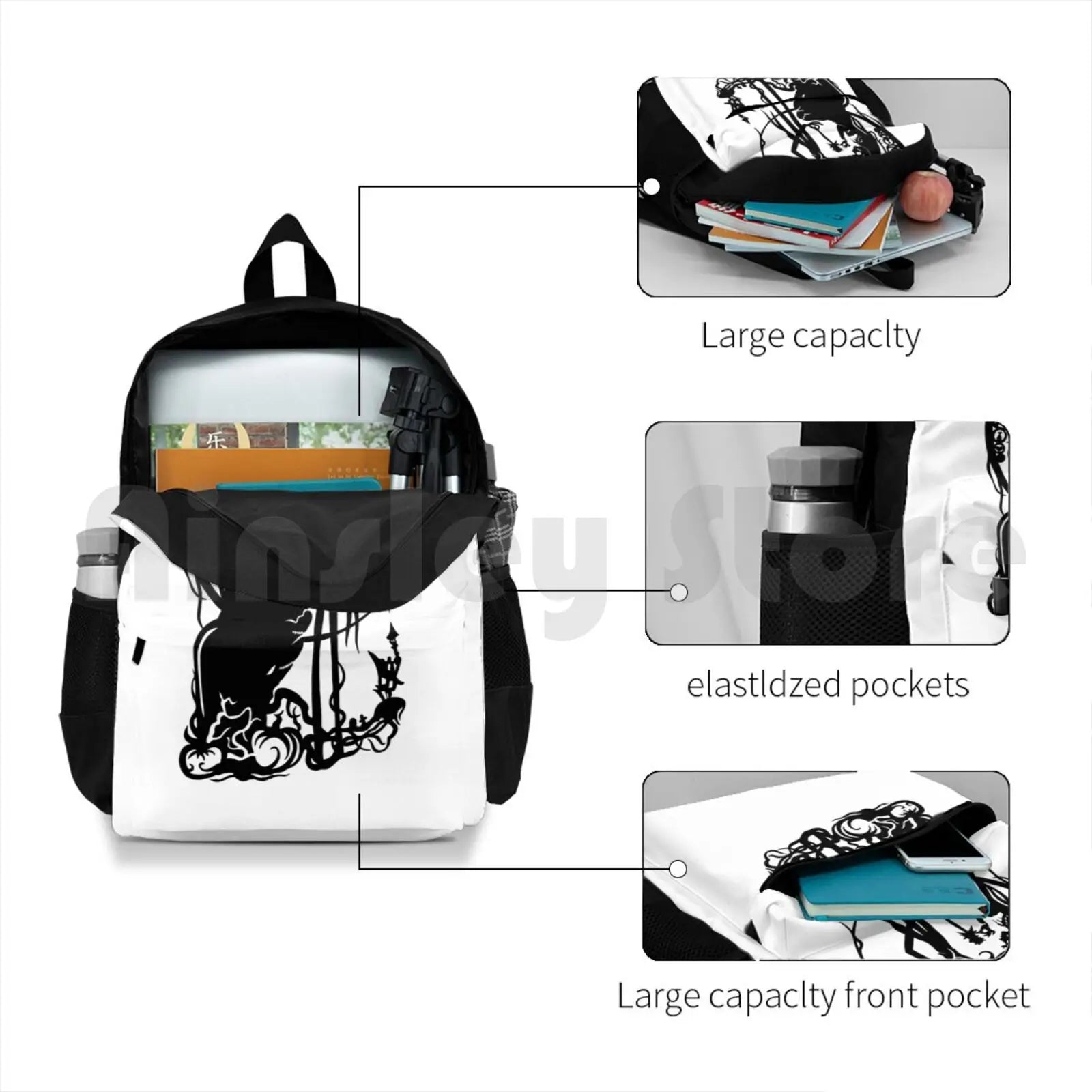Nightmare Before Christmas-Black On Outdoor Hiking Backpack