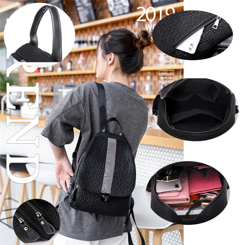 Women Lady School Leather Girls Backpack Travel Handbag Shoulder Bag