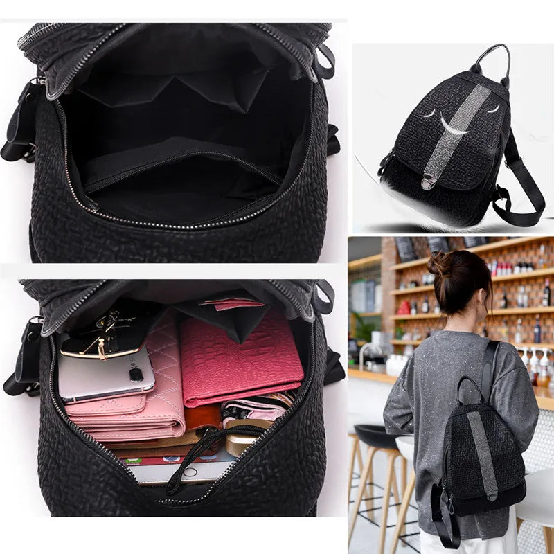 Women Lady School Leather Girls Backpack Travel Handbag Shoulder Bag