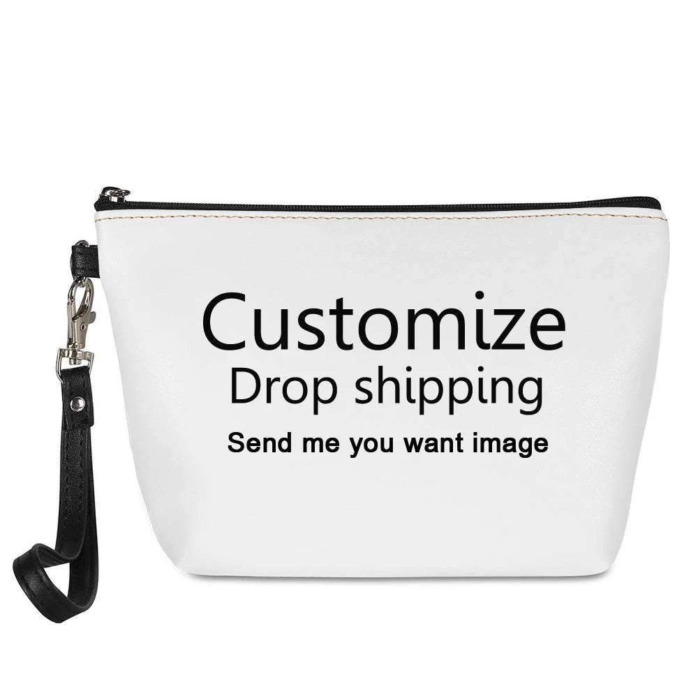 Christmas Cats and Dogs Pattern PU Leather Cosmetic Bag