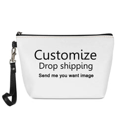 Christmas Cats and Dogs Pattern PU Leather Cosmetic Bag