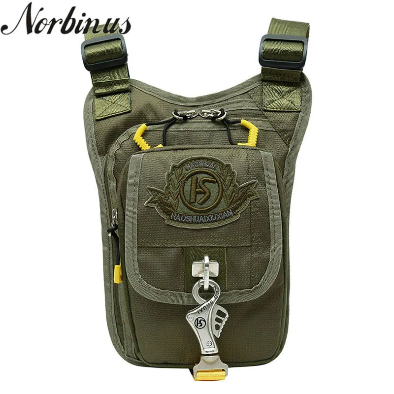 Men's Nylon Drop Leg Bag Waist Fanny Pack