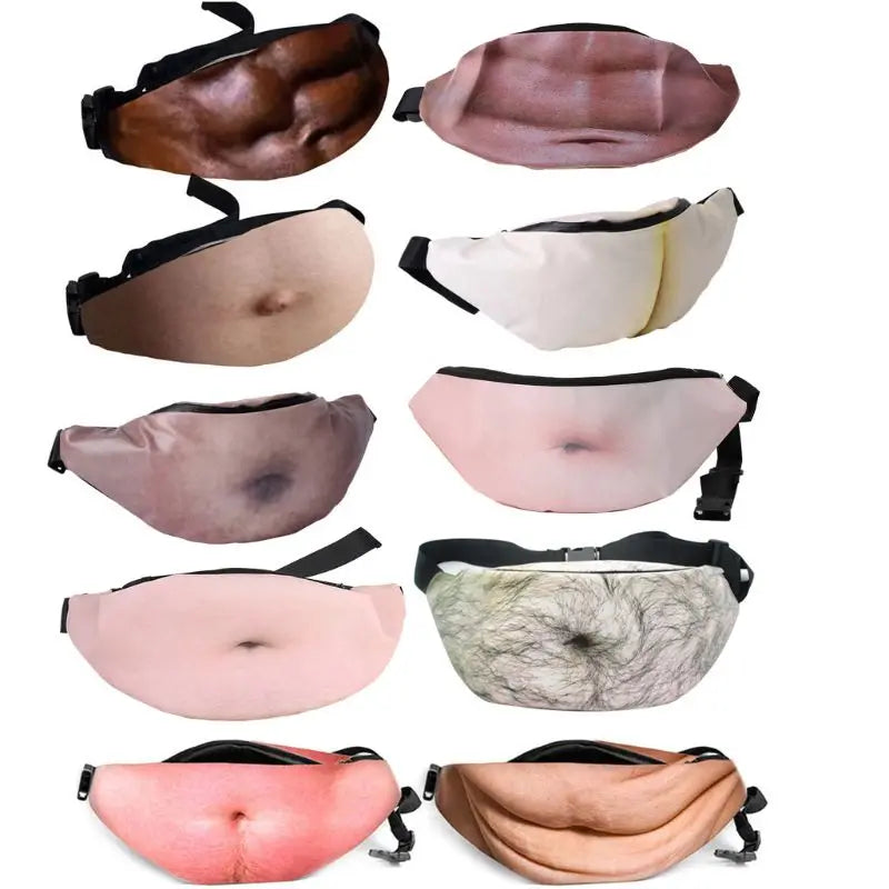 Dad Bod Waist Bag Beer Hairy Belly Fanny Pack