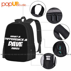 Funny Dave Makes Slogan Joke Backpack - Large Travel Bag