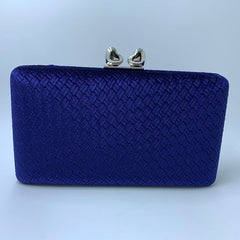 Nuphia Suede Velvet Navy Evening Clutch Bag