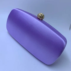 Nuphia Satin Box Clutch Evening Bag Light Purple