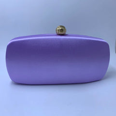 Nuphia Satin Box Clutch Evening Bag Light Purple