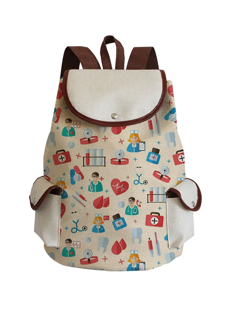 Nurse Doctor Printed Men's Computer Backpacks Outdoor Travel Packs