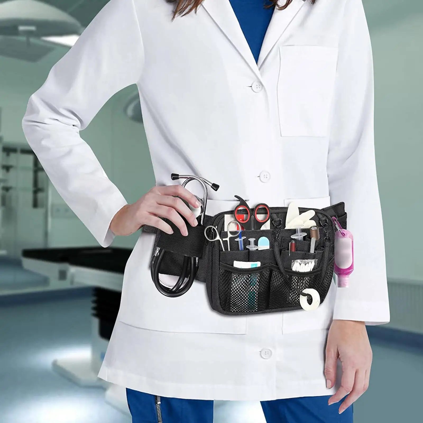 Nurse Fanny Pack Compartment Clinical Tools Nursing Organizer Pouch