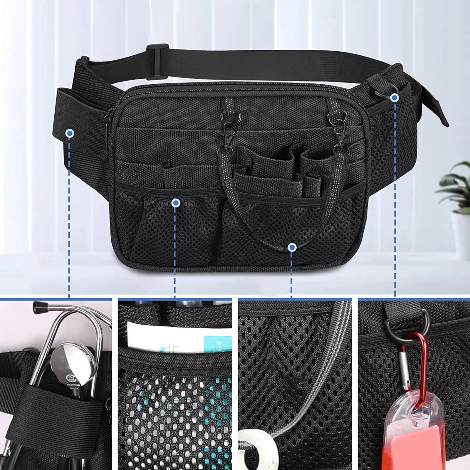 Nurse Fanny Pack Compartment Clinical Tools Nursing Organizer Pouch