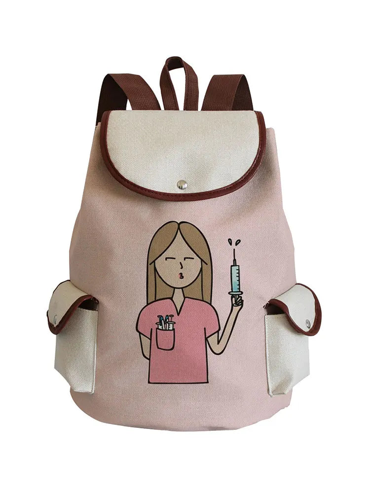 Nurse Printing Backpack Women's School Bag Men's Computer Shoulders Bags