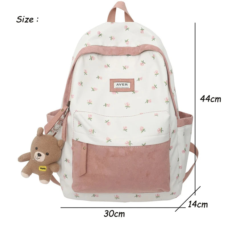 Large Capacity Nylon Backpack for Women, Student Travel Rucksack