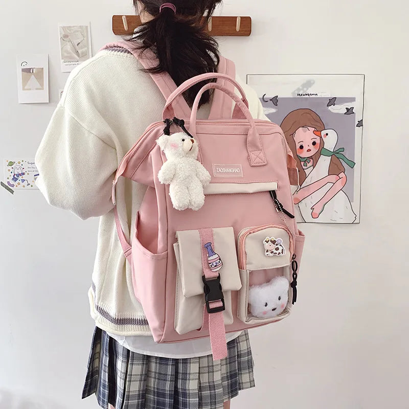 Nylon Backpacks Women School Bag Backpack High School Bags for Girls
