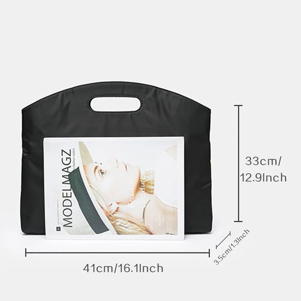 Nylon Briefcase Feather Printing Handbag Large Capacity