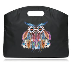 Nylon Briefcase Feather Printing Handbag Large Capacity