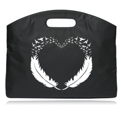 Nylon Briefcase Feather Printing Handbag Large Capacity