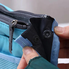 Double Zipper Makeup Bag Travel Toiletry Storage Organizer