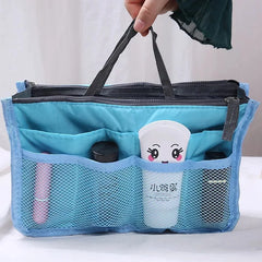 Double Zipper Makeup Bag Travel Toiletry Storage Organizer