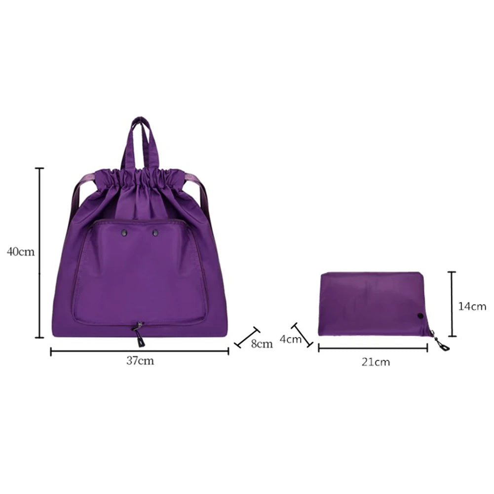 Nylon Fitness Bag with Wet Dry Separation - Gym Yoga Swimming Rucksack