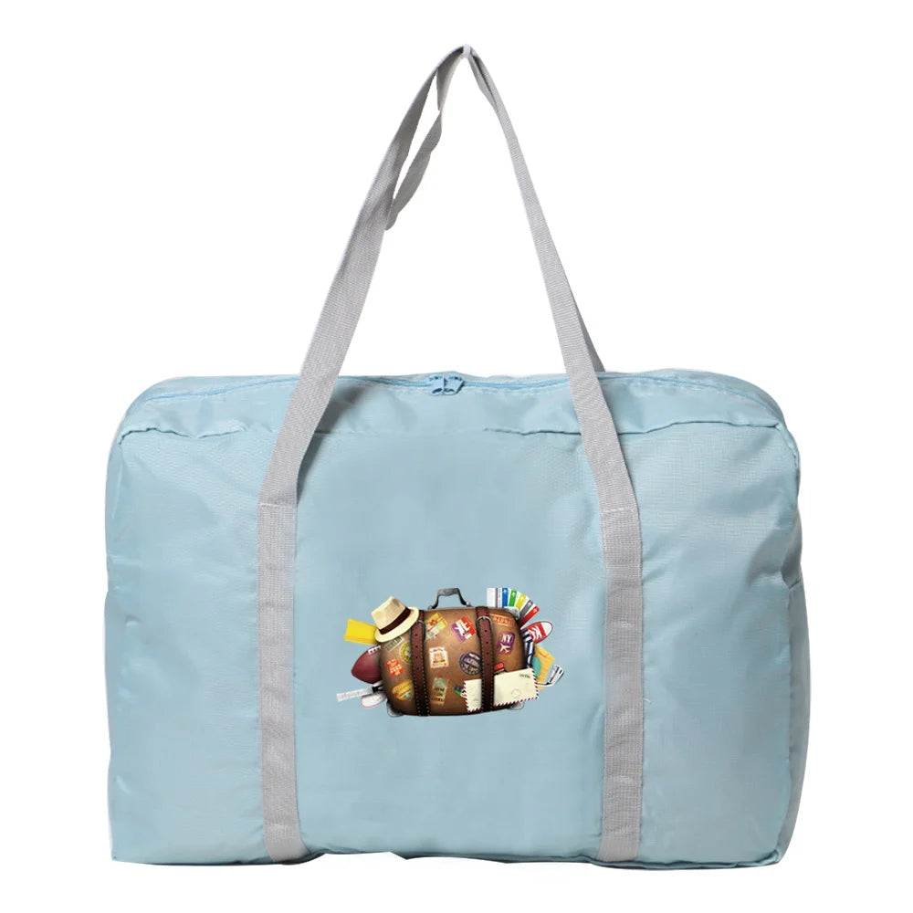 Nylon Foldable Travel Print Bag Luggage Women WaterProof Handbags
