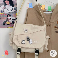 Nylon Shoulder Bag Large Capacity Crossbody Bags for Teenager Girls Men