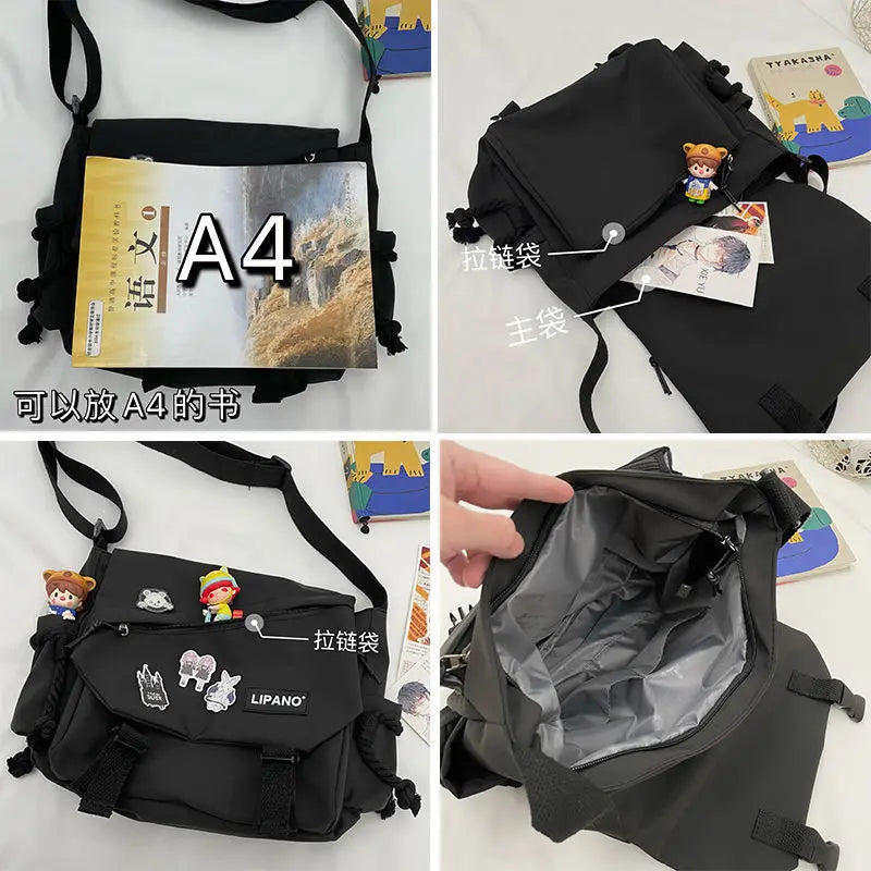 Large Capacity Nylon Crossbody Bags for Teenager Girls Men