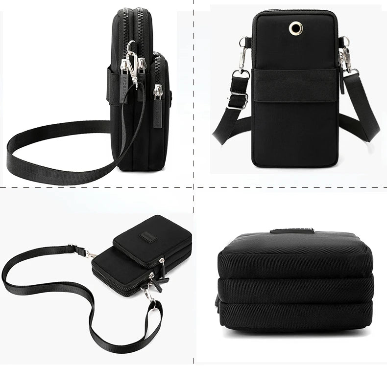 Women's Nylon Crossbody Shoulder Bag for Phone Wallet Clutch