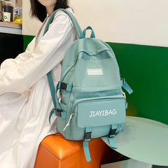 Nylon Large Capacity Women Backpack Waterproof Student School Bag For Girls