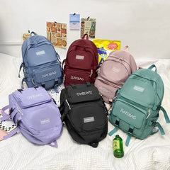 Nylon Large Capacity Women Backpack Waterproof Student School Bag For Girls