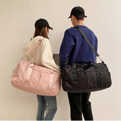 Nylon Travel Gym Bag with Dry and Wet Separation, Shoe Pocket, Yoga Mat Holder