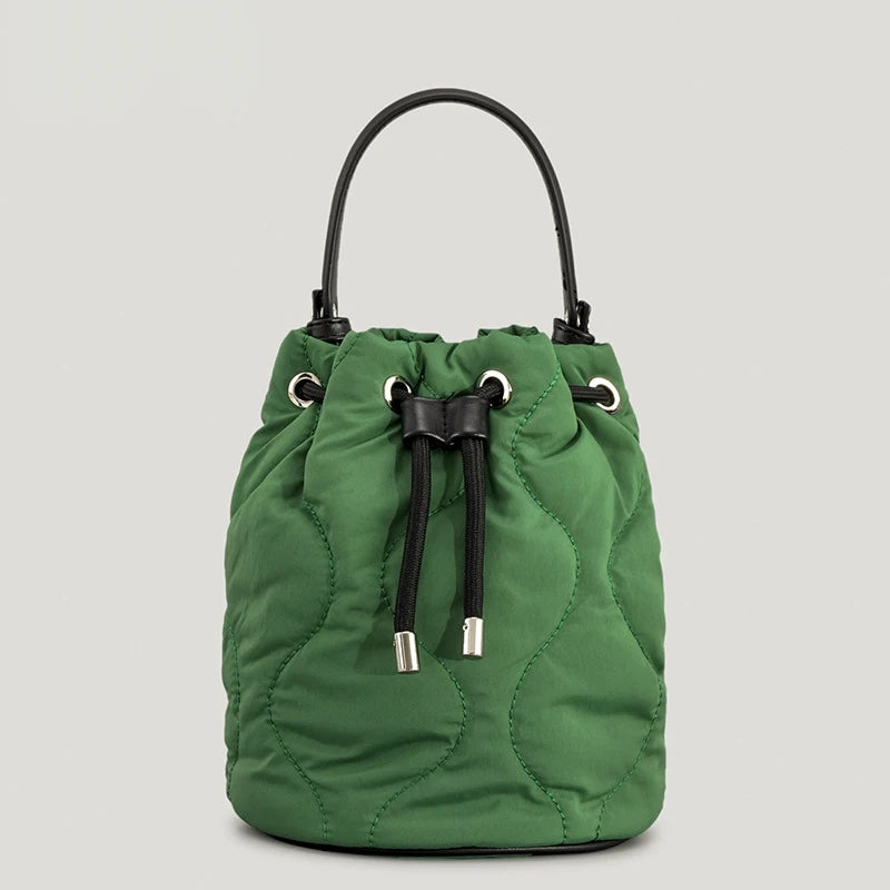 Padded Bucket Bag Quilted Women Handbags Down Cotton Shoulder Crossbody Bags