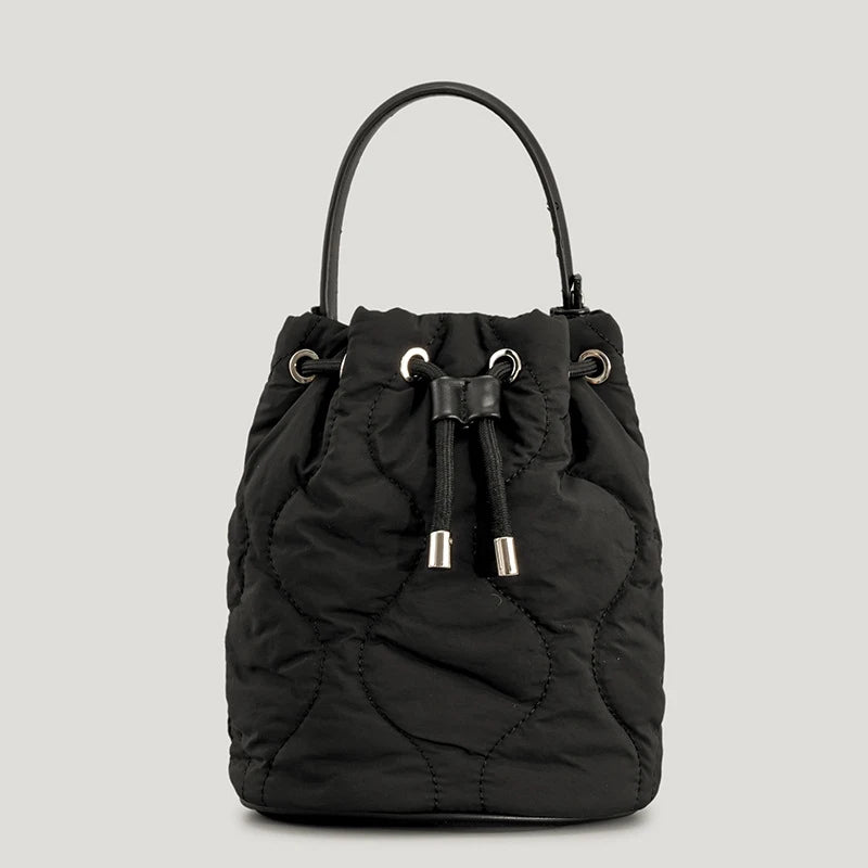Padded Bucket Bag Quilted Women Handbags Down Cotton Shoulder Crossbody Bags