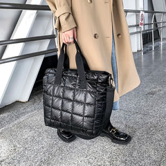 Nylon Shoulder Side Bag Soft Padded Woman Handbag Quilted Short Handle