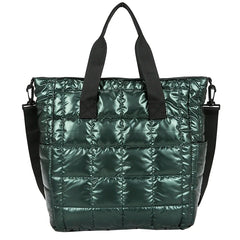 Nylon Shoulder Side Bag Soft Padded Woman Handbag Quilted Short Handle