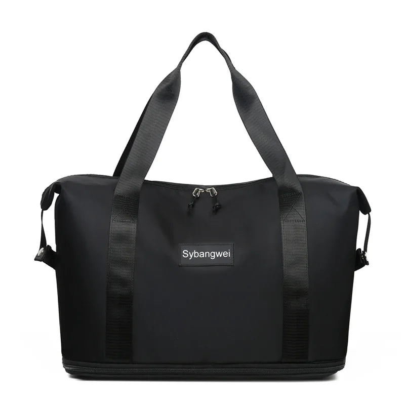 Nylon Travel Bag Messenger Shoulder Bag Wet Dry Separation Women