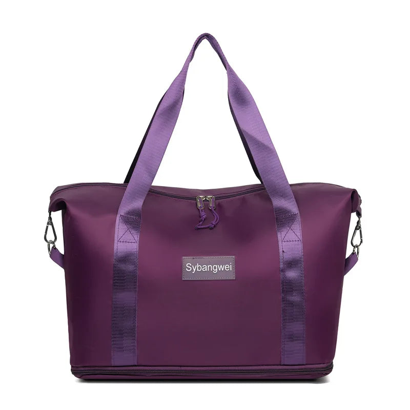 Nylon Travel Bag Messenger Shoulder Bag Wet Dry Separation Women