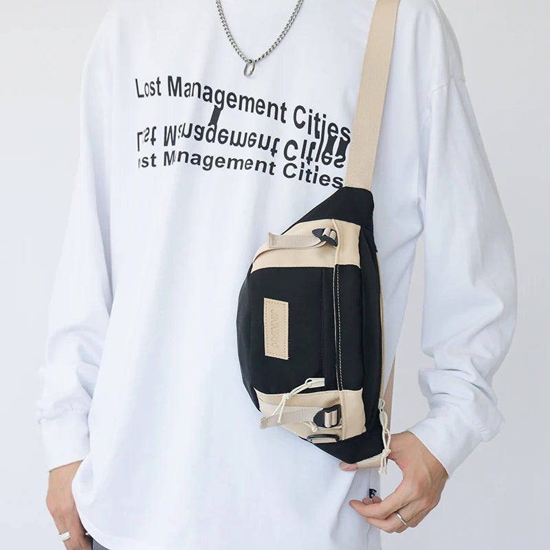 Nylon Waist Bag Street Woman Shoulder Crossbody Chest Bags Hip hop Belt Bag