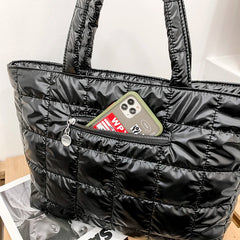Nylon Waterproof Shoulder Bag for Women - Winter Shopper Handbags