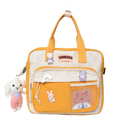 Nylon Shoulder Bags for Teen Girls Schoolbag Harajuku Student Tote Book Bags