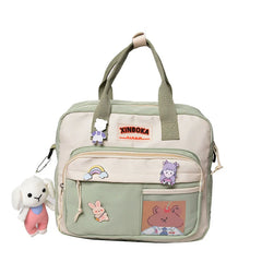 Nylon Shoulder Bags for Teen Girls Schoolbag Harajuku Student Tote Book Bags