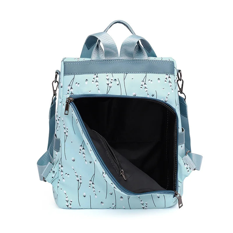 Purple Flower Anti Theft Backpack for Women