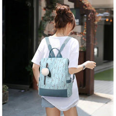 Purple Flower Anti Theft Backpack for Women