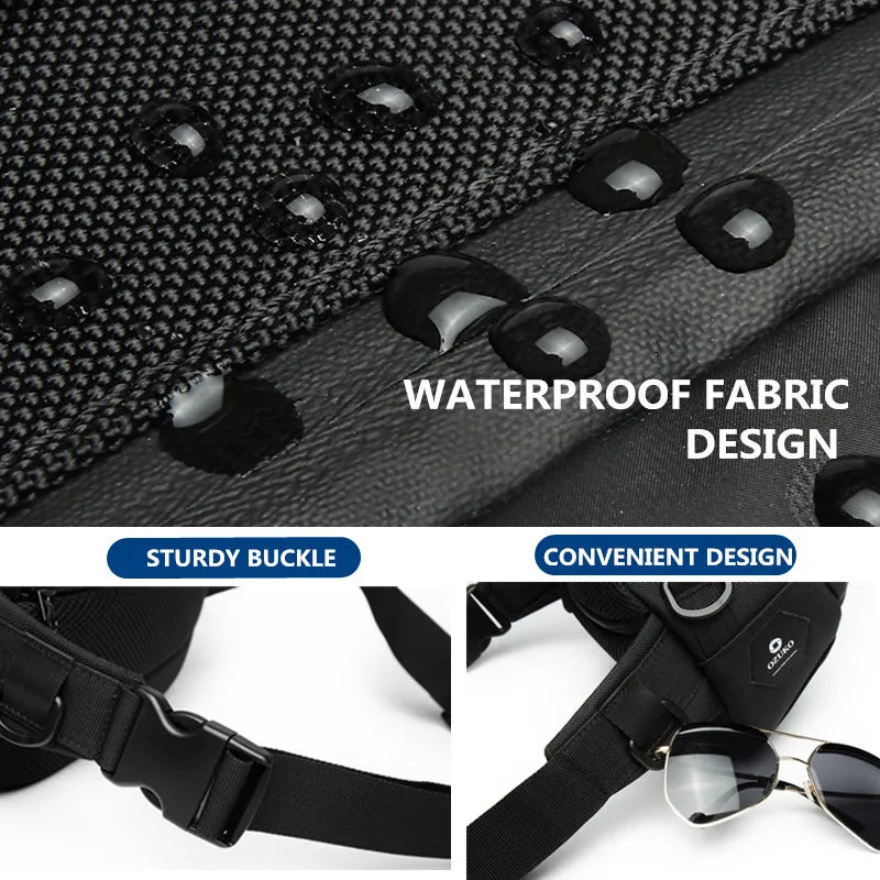 Waterproof Waist Bag for Men, Outdoor Sports Chest Pack