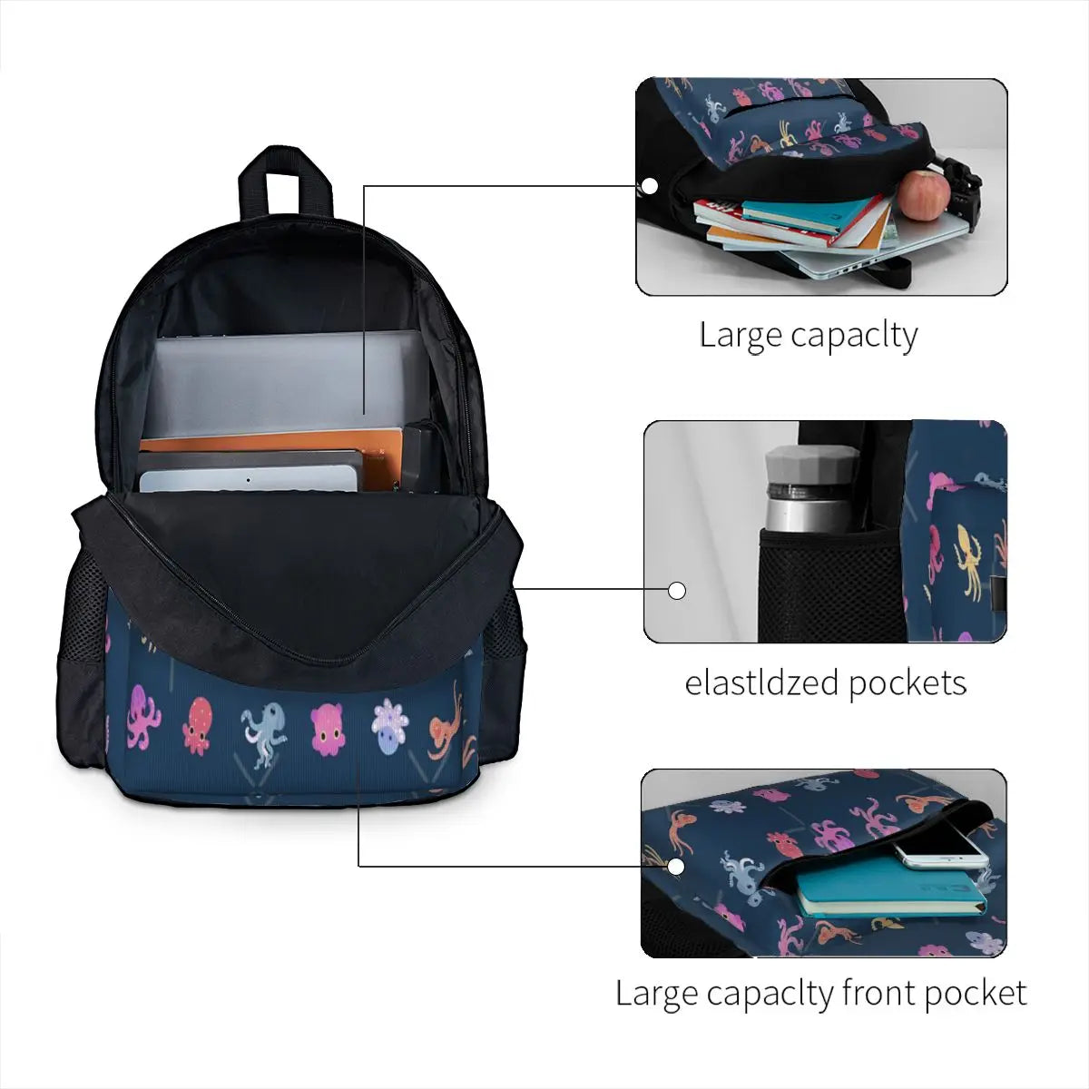Octopus - Dark Backpacks Men's Backpacks Bags For Women Men Mens Backpacks